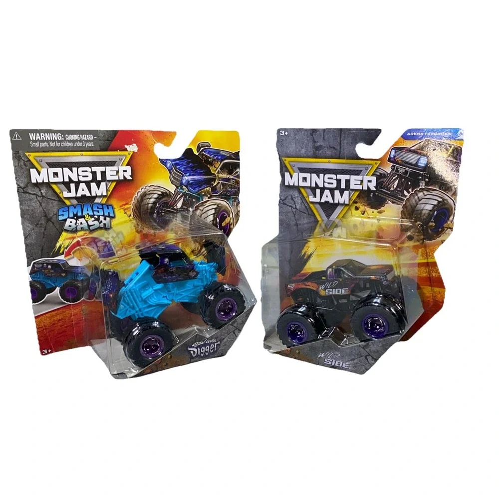 Monster Jam Diecast Truck Smash Bash Sonuva Digger Wild Side Lot of 2 NEW in Box